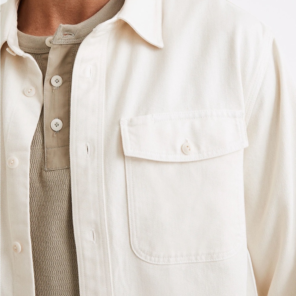 Madewell Long Sleeve Button Down Garment-Dyed Vintage Linen Work Shirt Size S